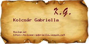 Kolcsár Gabriella névjegykártya